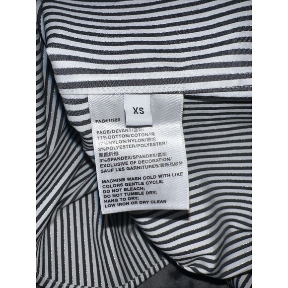 XS LAFAYETTE 148 Womens Stripe Cuffed Sleeve Collared Wear To Work Button Up Top - Picture 3 of 13